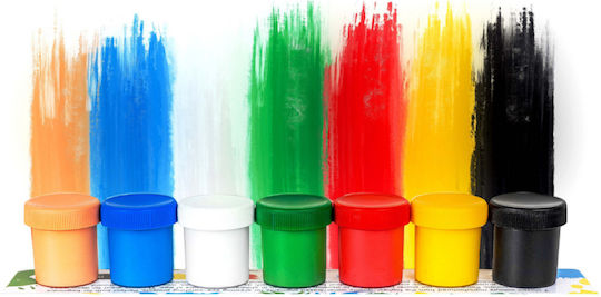 Set de Vopsele Postere Creative Deco pentru Copii 20 ml x 6 + 1 Borcan cu Culoare Asortată Non-toxic Culori de Bază Strălucitoare Intense Ideal pentru Începători Copii Studenți Artiști