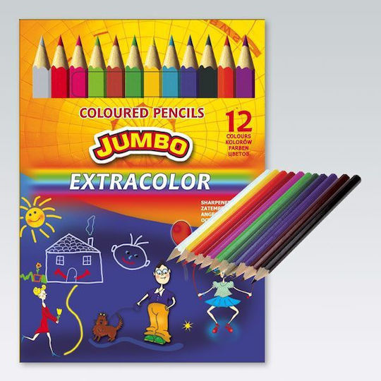 Jumbo Pencil Crayons 12 Colors Fun&joy