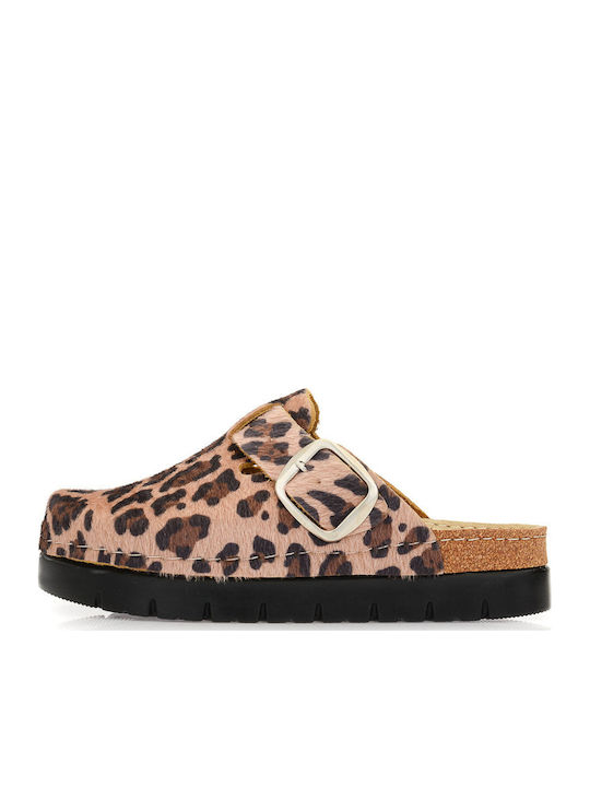 Anatomical Leather Women's Slippers Brown