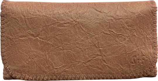 Lederne Tabaktasche in Orange mit Verschluss