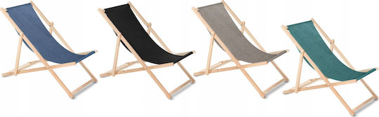 Green Blue Classic Beech Deckchair Small Chair Beach Gray