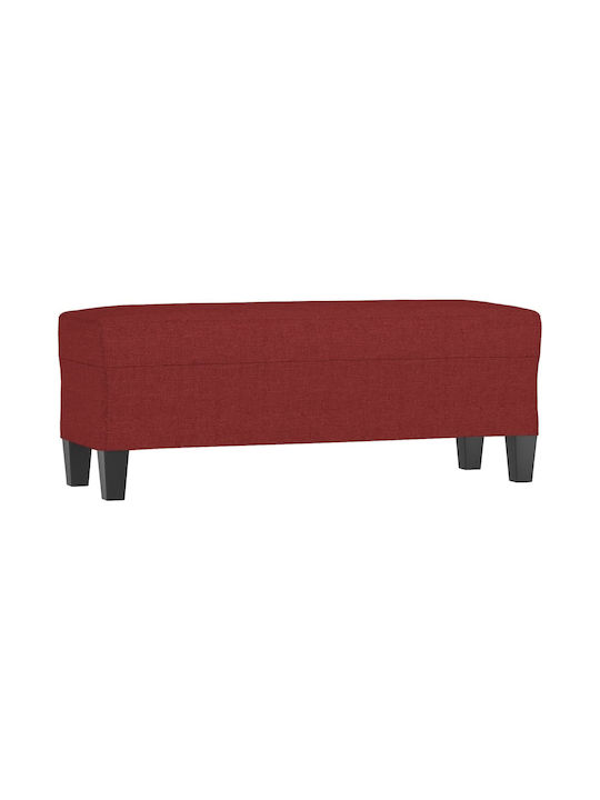 Fabric Upholstered Burgundy Bench Stool 100x35x41cm