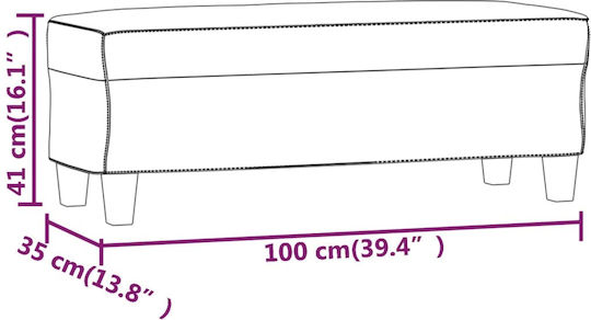 Ταμπουρέ Επενδυμένο με Ύφασμα Μπορντό 100x35x41εκ.