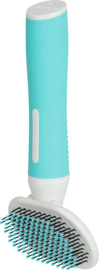 Zolux Anah Soft Brush Medium for Long-Haired Dogs for Coat Grooming Turquoise