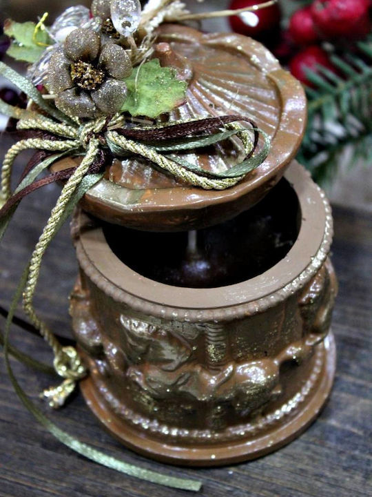 Gerakis Christmas Brown Candle 11x8.7cm