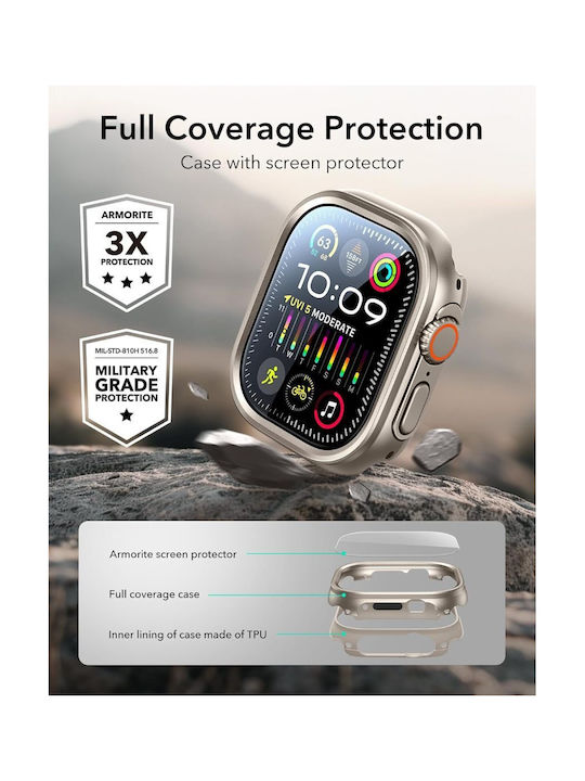 ESR Armorite Plastic Case in Black color for APPLE WATCH Ultra 1, Ultra 2, Ultra 3