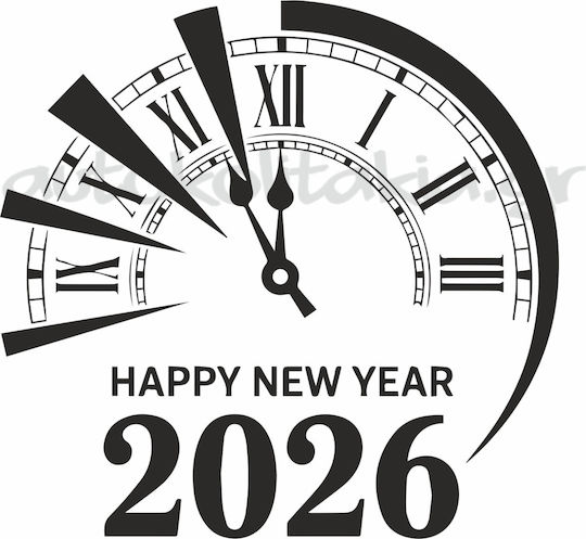 Αυτοκόλλητο Βιτρίνας - Happy New Year 3 - 120cm X 115cm