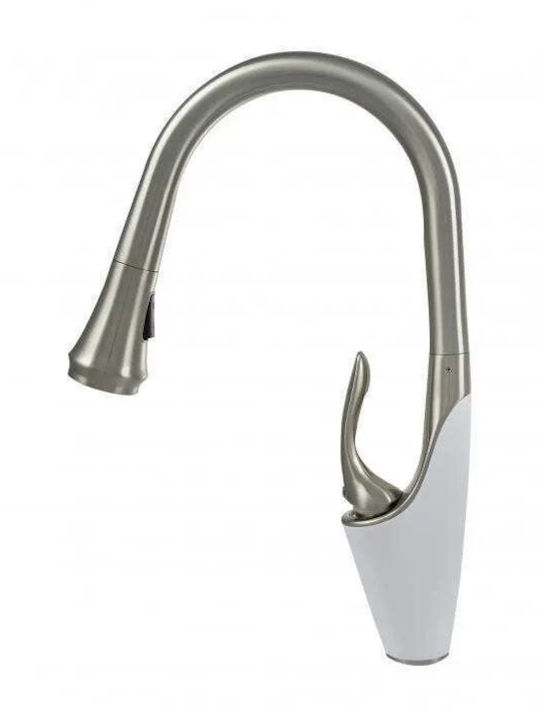 Korman Technik Kitchen Faucet Counter with Shower White