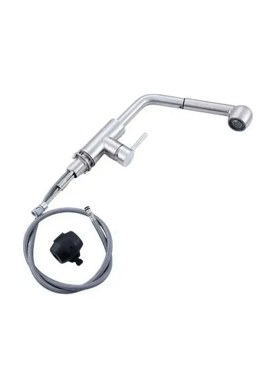 Korman Technik Kitchen Faucet Counter with Shower Retractable Gray