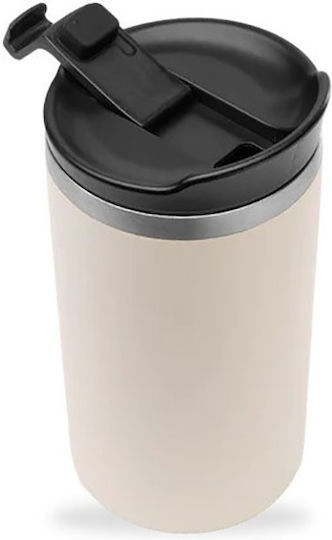 Qwetch Ποτήρι Θερμός Ανοξείδωτο BPA Free 350ml Qwetch Μπεζ