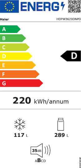 Haier Kühl-Gefrierkombination 406Es Total NoFrost H205xB59.5xT66.7cm. Inox HDPW3620DNPD