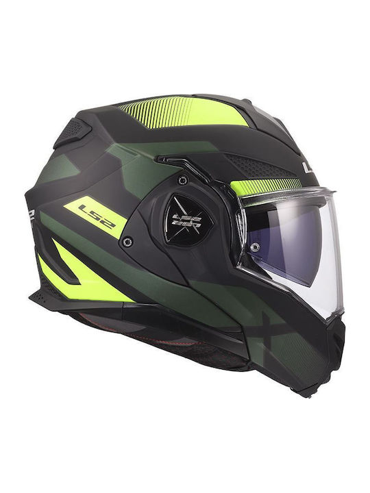 LS2 Advant X FF901 Nova Mat Black/Yellow Мотоциклетна каска Флип ъп ECE 22.06 1600гр с Sunvisor
