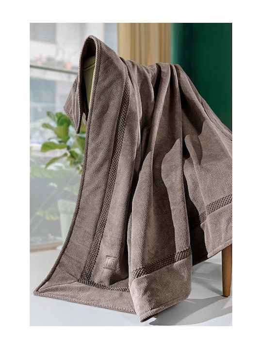 Guy Laroche Rubicon Sofa Throw 2 Seater 2 Sides 170x250cm Choco