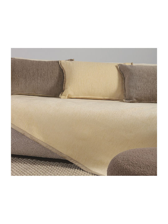 Nef-Nef Homeware New Tanger Ριχτάρι Τετραθέσιου Καναπέ Ζακάρ 180x350εκ. N.beige/ecru