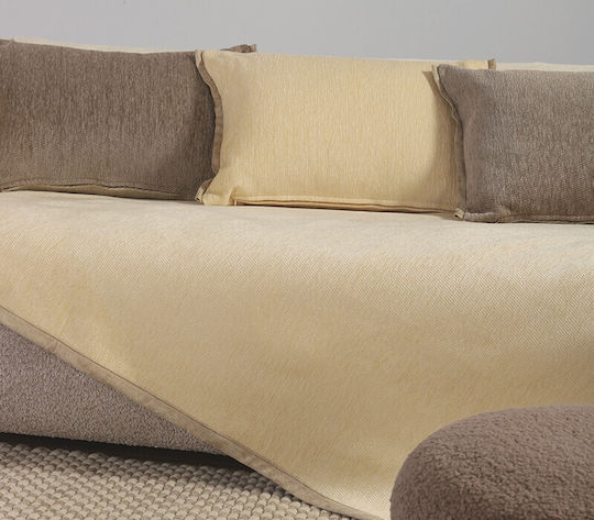 Nef-Nef Homeware New Tanger Ριχτάρι Τετραθέσιου Καναπέ Ζακάρ 180x350εκ. N.beige/ecru