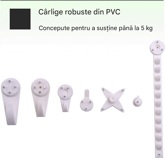 Picture Hanging Set Hands 53 Pieces Pvc Various Designs White