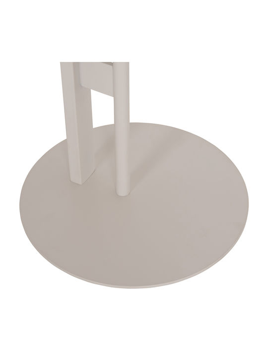 Round Side Coffee Table Alper Wooden Sonoma-Metal White W50xL50xH50cm