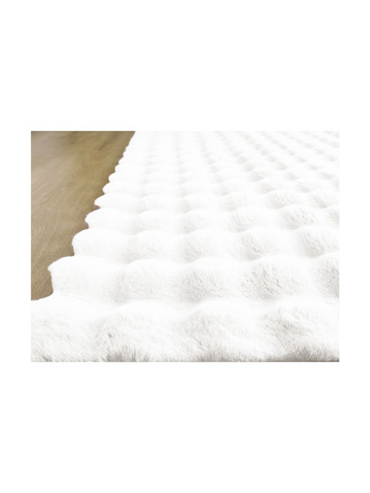 Beauty Home Antiderapant Covor Rectangular Din blană Alb