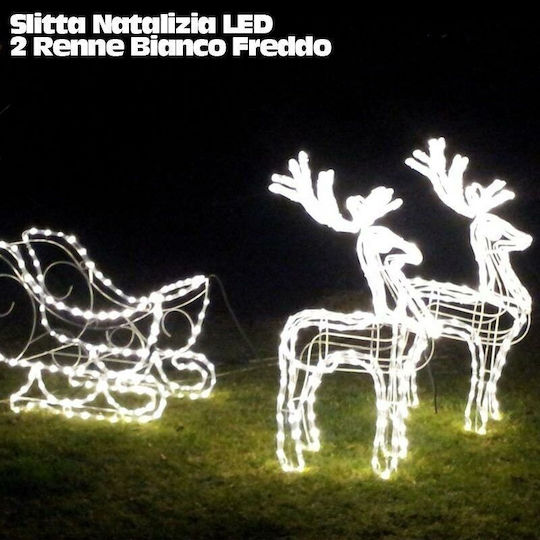 Bakaji Bakaji Christmas Sleigh LED 2 Lighted Reindeer Cool White Indoor Outdoor Use