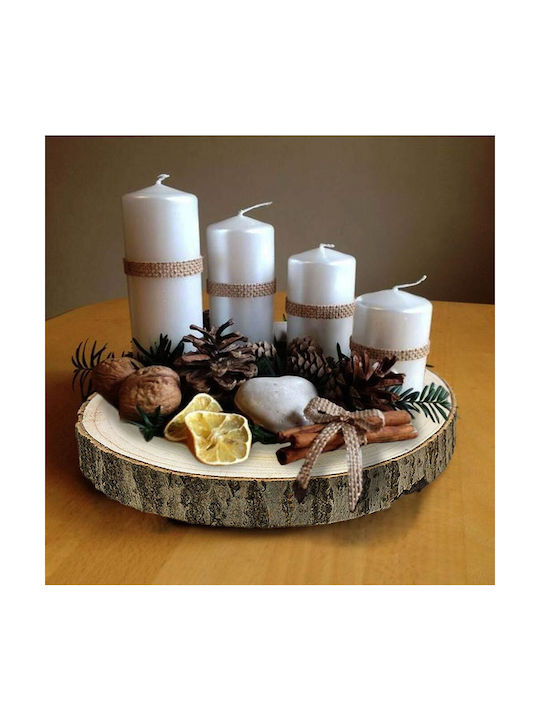 Bakaji Wooden Central Table Decoration Trunk Trays Christmas Diameter 20cm 02814992