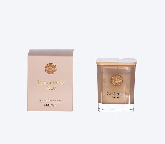 Lumânare Parfumată Lemn de Santal și Trandafir 180g Rose Nef-nef Homeware