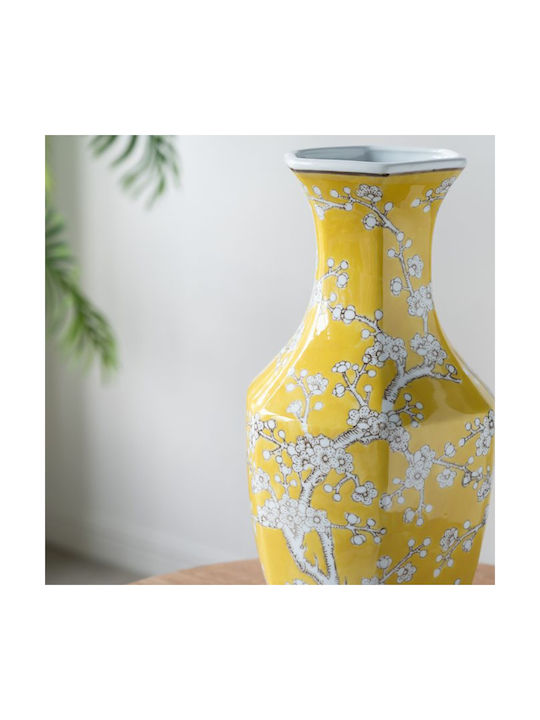 Artekko Διακοσμητικό Βάζο Porzellan Giallo Gelb 18.5x17.5x36cm 1Stück