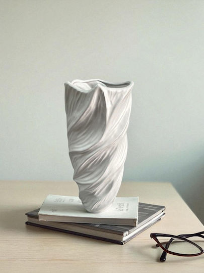 Karvounis Vase Ceramic White 15xHeight 33cm