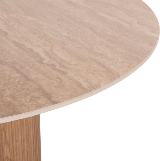 Twil Rund Tisch Speisesaal Ceramic, Travertine 126x126x77cm
