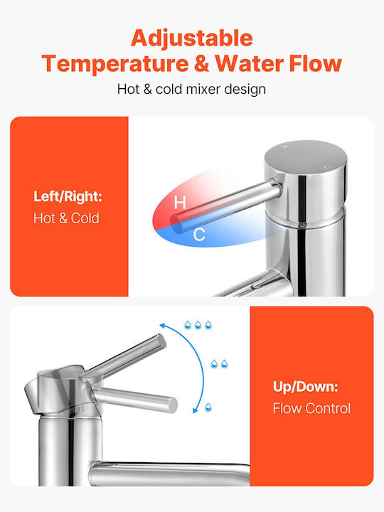 Vevor Mixing Tall Sink Faucet Silver