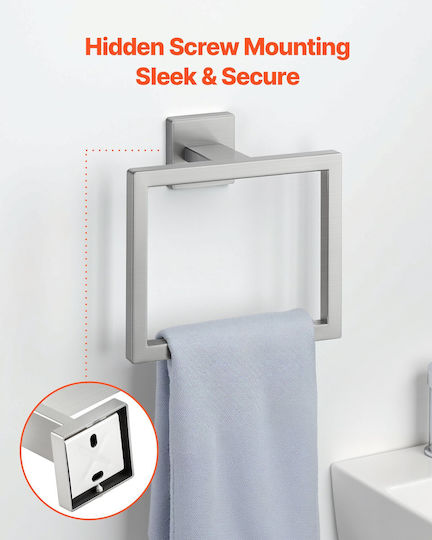Vevor Bathroom Accessories Set Brushed Nickel 5 Piece Bathroom Accessory Set Stainless Steel 24 Inch 61.0 Cm Towel Bar Towel Shelf 2 Robe Hooks Towel Hooks Toilet Paper Holder Bathroom Wall-Mounted