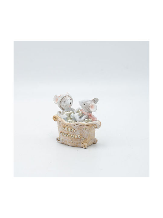 Eurolamp Figurine Decorative Polirosină Șoricei Cadă 9x7cm