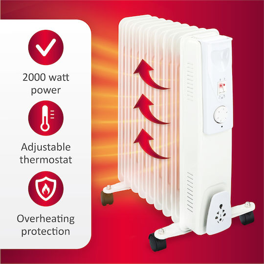 Alpina Appliances Oil Filled Radiator with 9 Fins 2000W