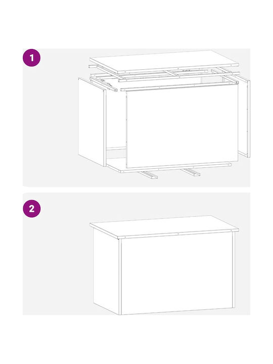 vidaXL Outdoor Storage Box Metal 175L Grey M80xW50.5xH50cm