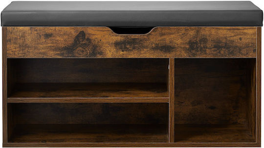 Entry Furniture with Shoe Rack & Bench Brown + Black 30x44x80cm