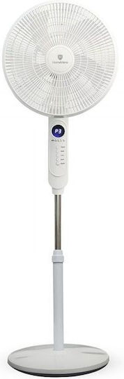 HomeVero Pedestal Fan 45W with 40cm Diameter Remote Control White