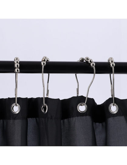 Atmosphera Metallic Bathroom Curtain Rings 12pcs