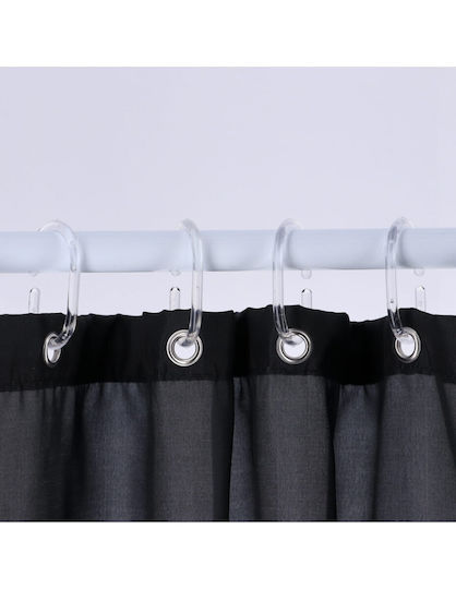 Atmosphera Plastic Bathroom Curtain Rings Transparent 12pcs
