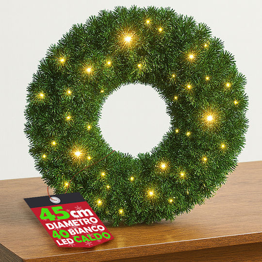 Bakaji Christmas Lighted Decorative Wreath