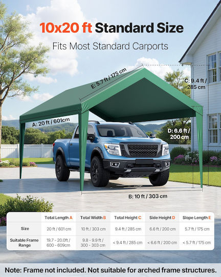 Vevor Κάλυμμα για Κιόσκι Πράσινο με Επίστρωση PU 3x6m