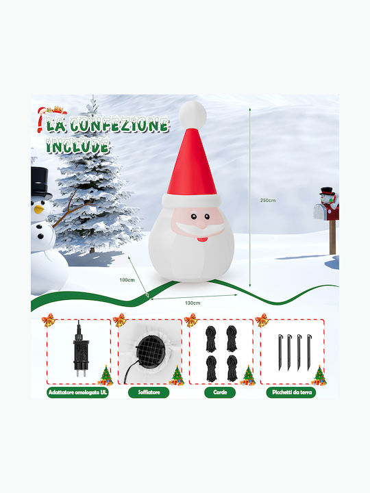Outdoor Inflatable Illuminated Santa Claus 250x130x100cm