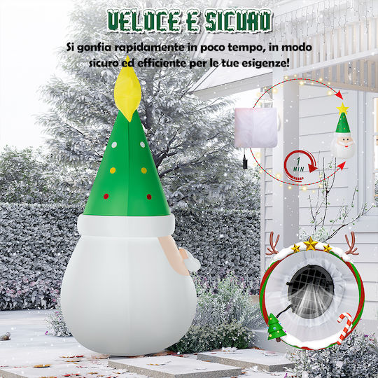 Outdoor Inflatable Illuminated Santa Claus White 250x100x130cm