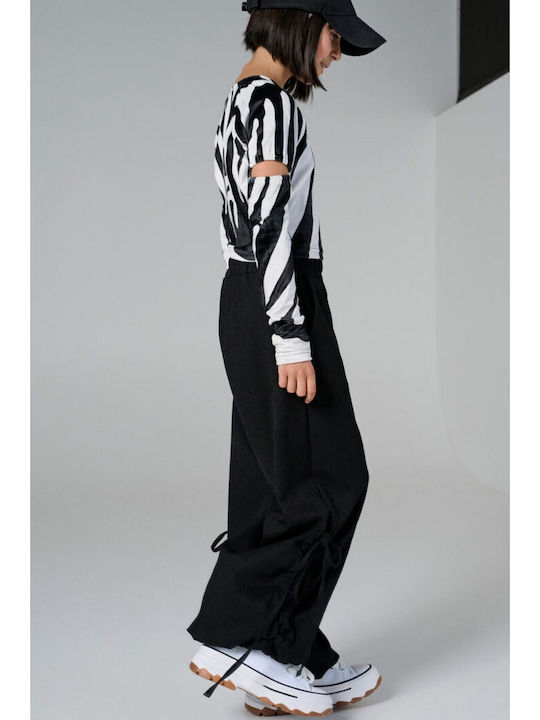 Kids' Shirt Long Sleeve Black-white