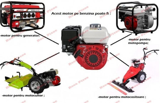 Motor pe benzină 208cc 7hp Maximă Rotații 3600rpm Ax Orizontal (Rezervor 0.6lt)