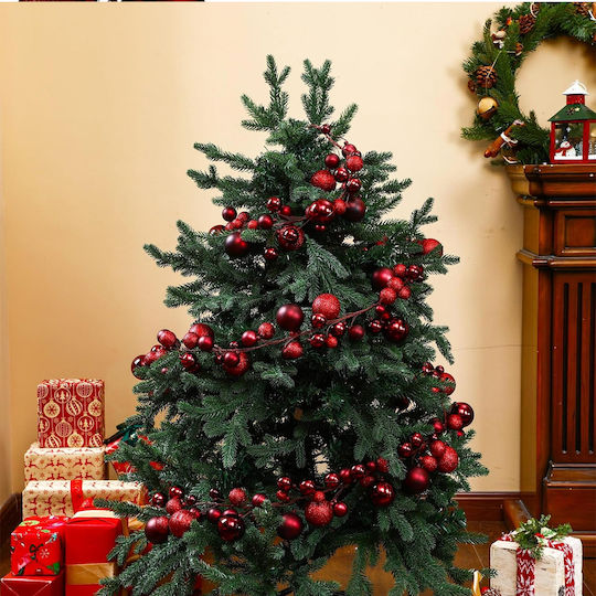 Bakaji Weihnachtsgirlande Beleuchtete Rote Bakaji Weihnachtsgirlande Beleuchtete Rote