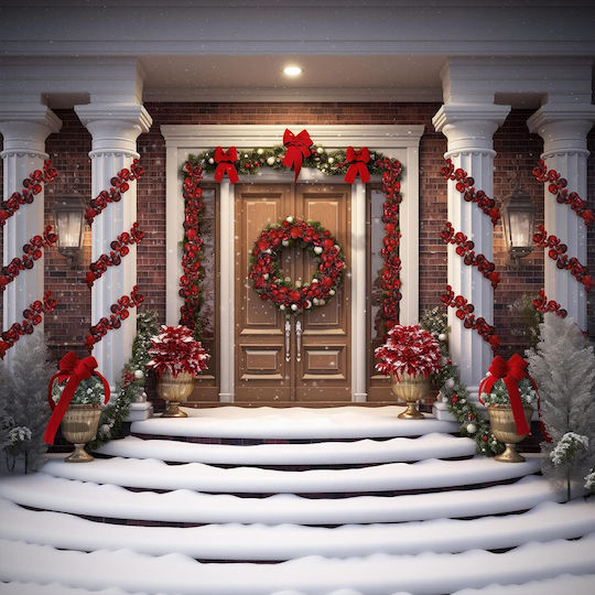 Bakaji Lighted Christmas Garland Red 180x9.5cm 1pc