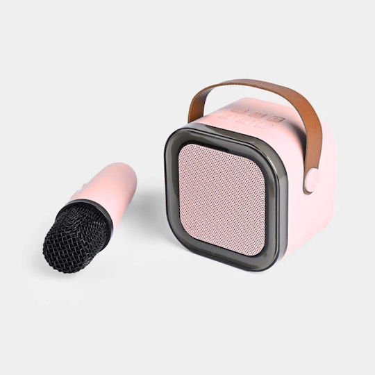 Uncle George Boxă Karaoke Cu Microfon Wireless Și Efecte De Iluminare Roz