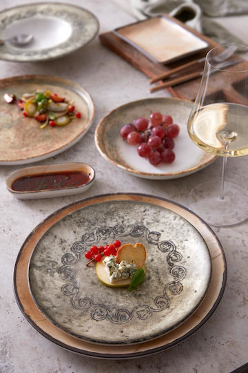 Kutahya Porselen Plate Shallow Beige with Diameter 27cm 6pcs