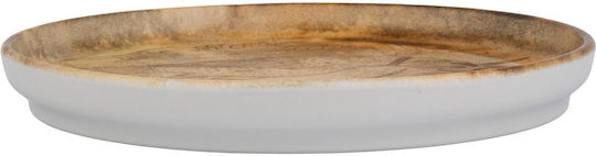 Kutahya Porselen Plate Shallow Beige with Diameter 19cm 6pcs