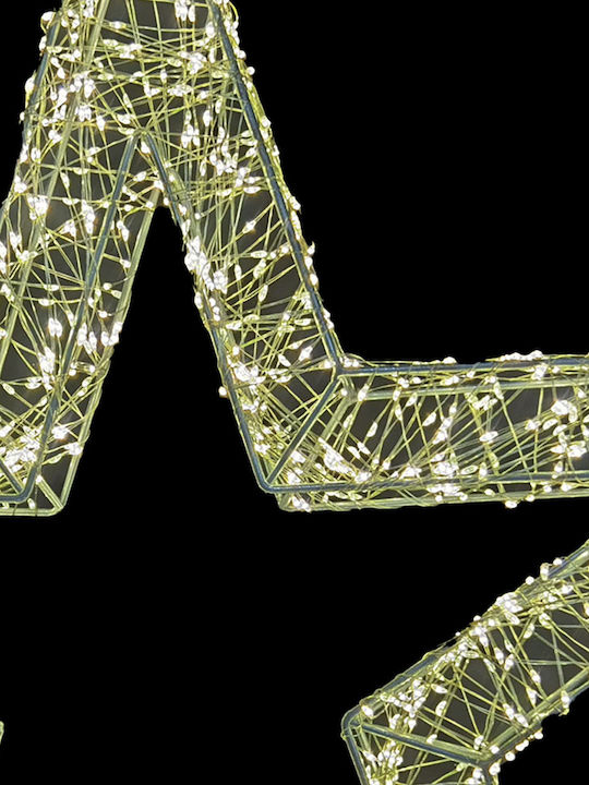 Bakaji Metal 3D Christmas Star 2400 Warm Light LEDs Width 70 cm 02842877