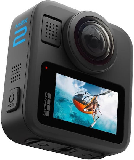 GoPro Max 2 Екшън Камера 5K Заснемане 360° Водоустойчива Стандартна с Екран (Сензорен) 1.82" и Wi-Fi Черна